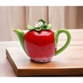 thumbnail image 2 of Hand Painted Ceramic Strawberry Teapot 7.125in Holds 12oz Mom, 2 of 3