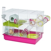 Ferplast Laura Small Hamster Cage, Fun & Interactive Cage Measures 18.11L x 11.61W x 14.8H & Includes All Accessories