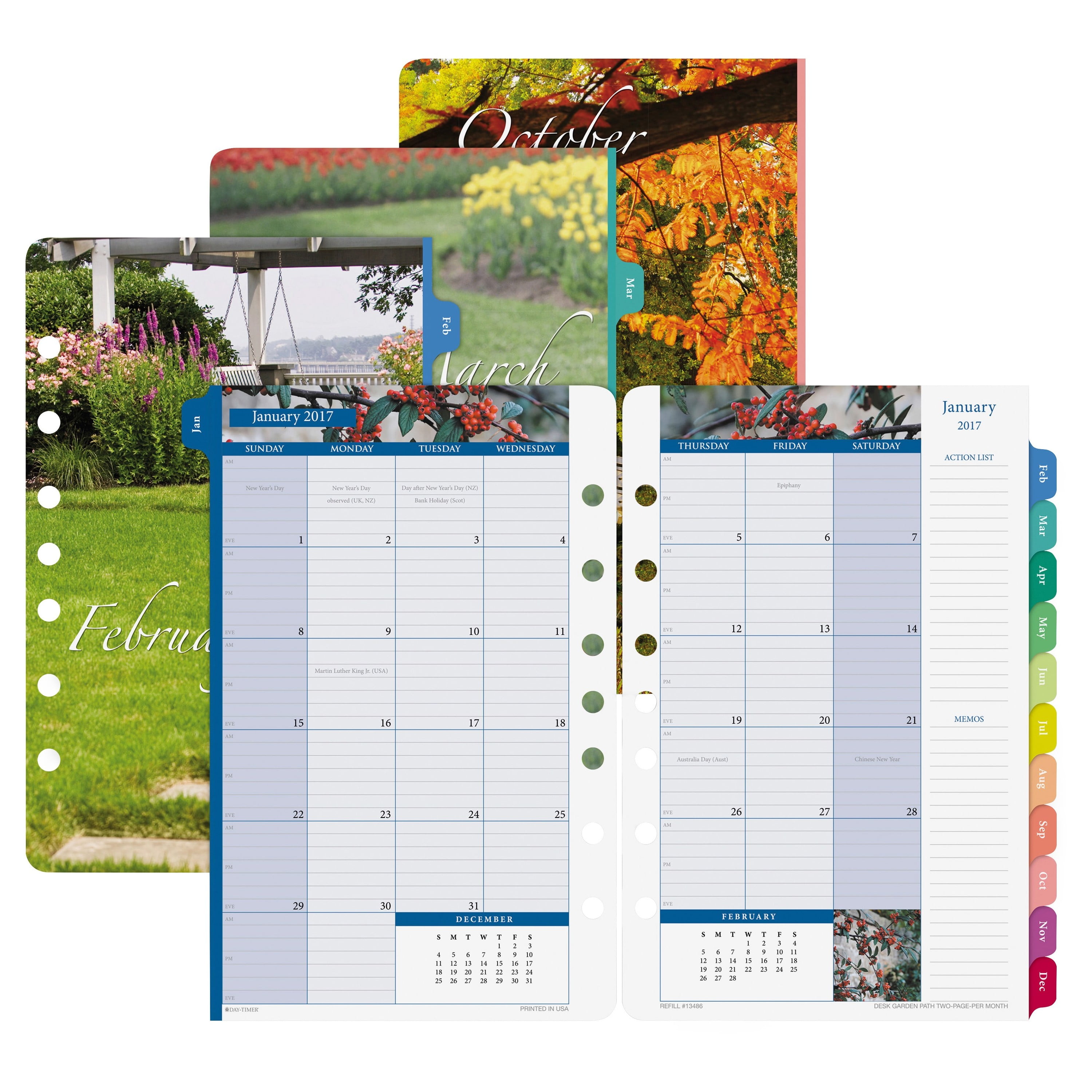 Garden Path Monthly Calendar Refill