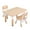 Natural, variant on Unicoo Kids Table and Chair Set, Adjustable Height Toddler Table with 2 Chairs, Rounded Edges, Easy-to-Wipe
