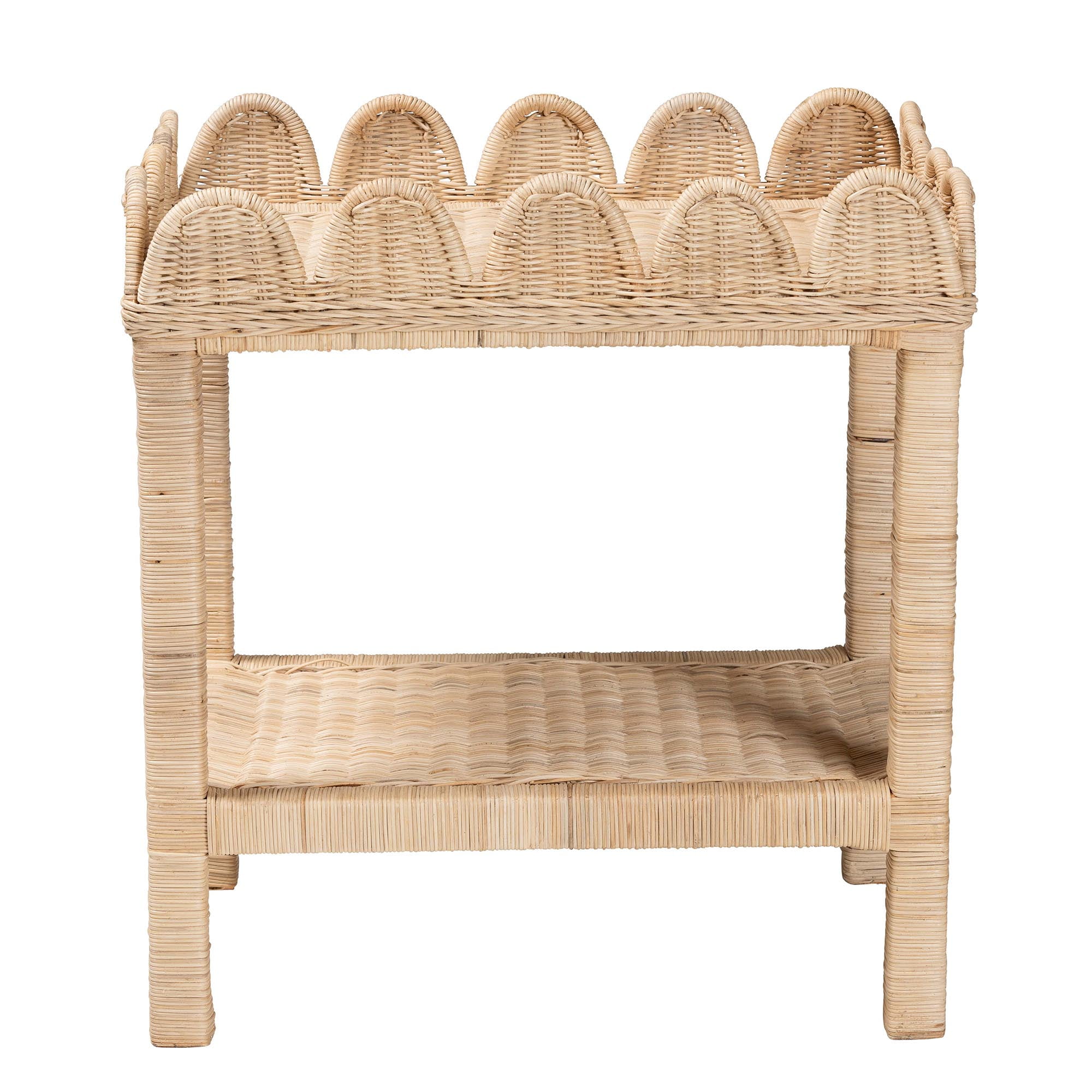 bali & pari Sumana Boho Side Table, 2-Tier, Natural