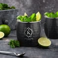 thumbnail image 4 of PERSONALIZED Stylish Bridesmaid Ultimate Gift: Custom Engraved Moscow Mule Mugs with Classic Round Rolled Rim and Sturdy Handle, Hammered Black Finish 16 oz, Set of 2, Geometric, 4 of 9