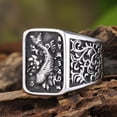 thumbnail image 3 of PAMTIER Men's and Women's Stainless Steel Personality Retro Hip Hop Punk Lucky Koi Carp Ring Silver Size 13, 3 of 4