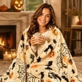thumbnail image 5 of Sahpxhe Halloween Throw Blanket for Couch, All Over Print Web Pumpkin Soft Fleece Blanket for Cozy Couch Bed Home Party Decor White, 5 of 6