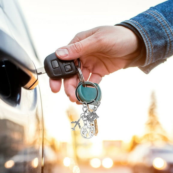 OFFIGAM 4Pcs Travel Airplane Luggage Keychain Zinc Alloy Accessory For Men And Women