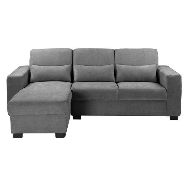 Sofá Love Chaise Izquierdo en L Eros 3 Plazas Gris Oscuro para Sala