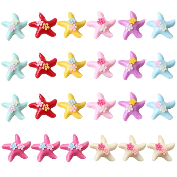 Coofit 24PCS Resin Charm DIY Starfish Lovely Resin Embellishment Phone Case Decoration