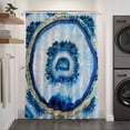 thumbnail image 3 of Xipuska Blue Abstract Marble Shower Curtain - Water Repellent Fabric Shower Curtains Washable, Modern Abstract Art Decorative Polyester Cloth Bathroom Curtains Modern Bath Decor 72"x72", 3 of 6