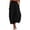 *Black, variant on Women's Cotton-Linen Culotte Pants,High Waisted Wide Leg Cropped Trousers for Women,Ladies Summer Pleated Pull On Sweatpants with Pockets,Army Green,S-3XL