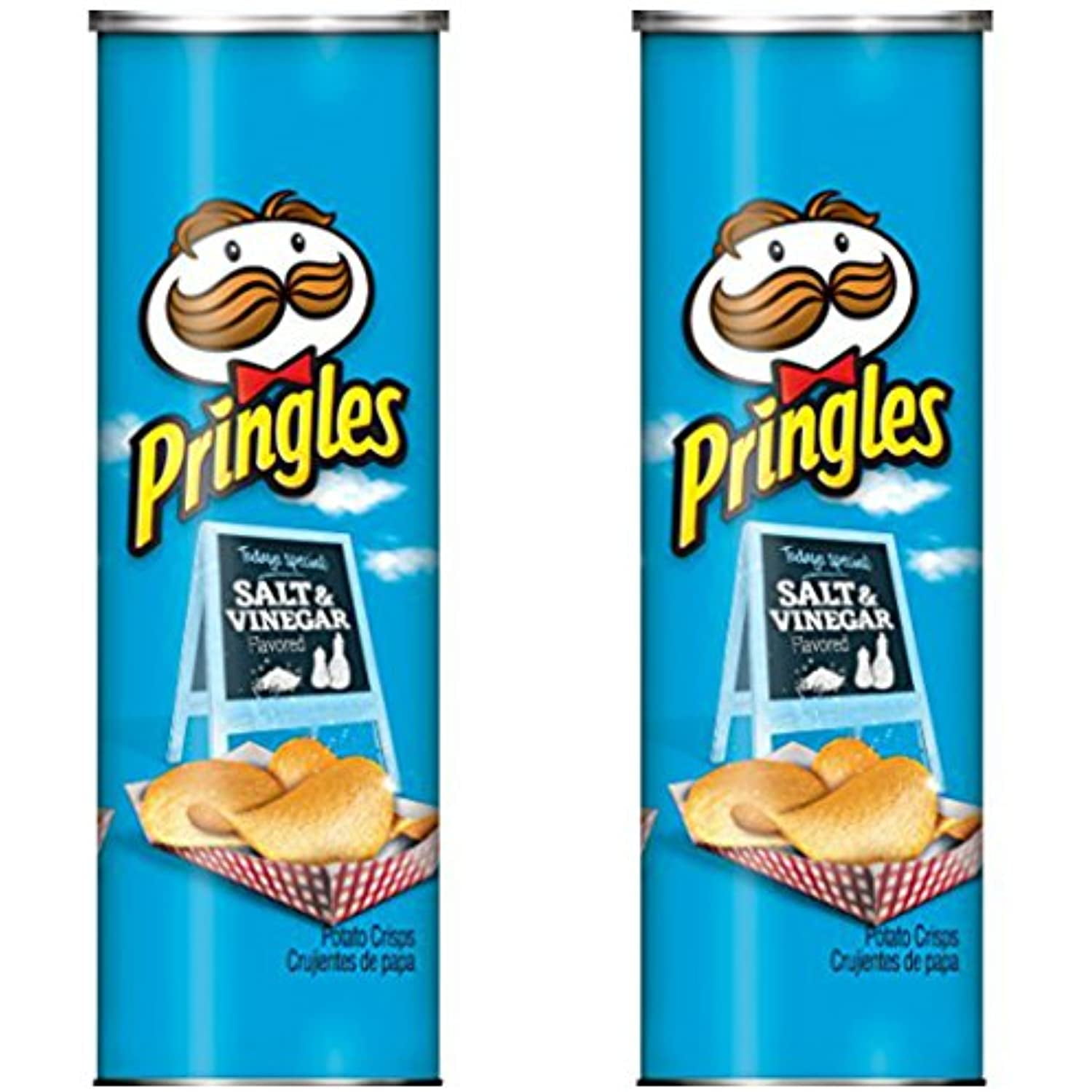 Pringles Salt And Vinegar Potato Crisps, 5.5 Oz (Pack Of 2)
