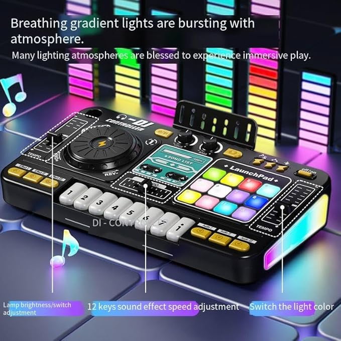 LangPing Multi-functional DJ Disc Player , Bluetooth Light Music Percussion, Electronic Piano for Kids, Musical Instruments Toys, Perfect for Creative Play and Entertainment