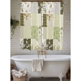 thumbnail image 4 of Spring Floral Bathroom Window Curtain, Yellow Flowers Botanical Patchwork Grid Bohemia Light Filtering Coffee Kitchen Curtains, Bedroom Living Room Curtains 2 Panel 84"x63", 4 of 6