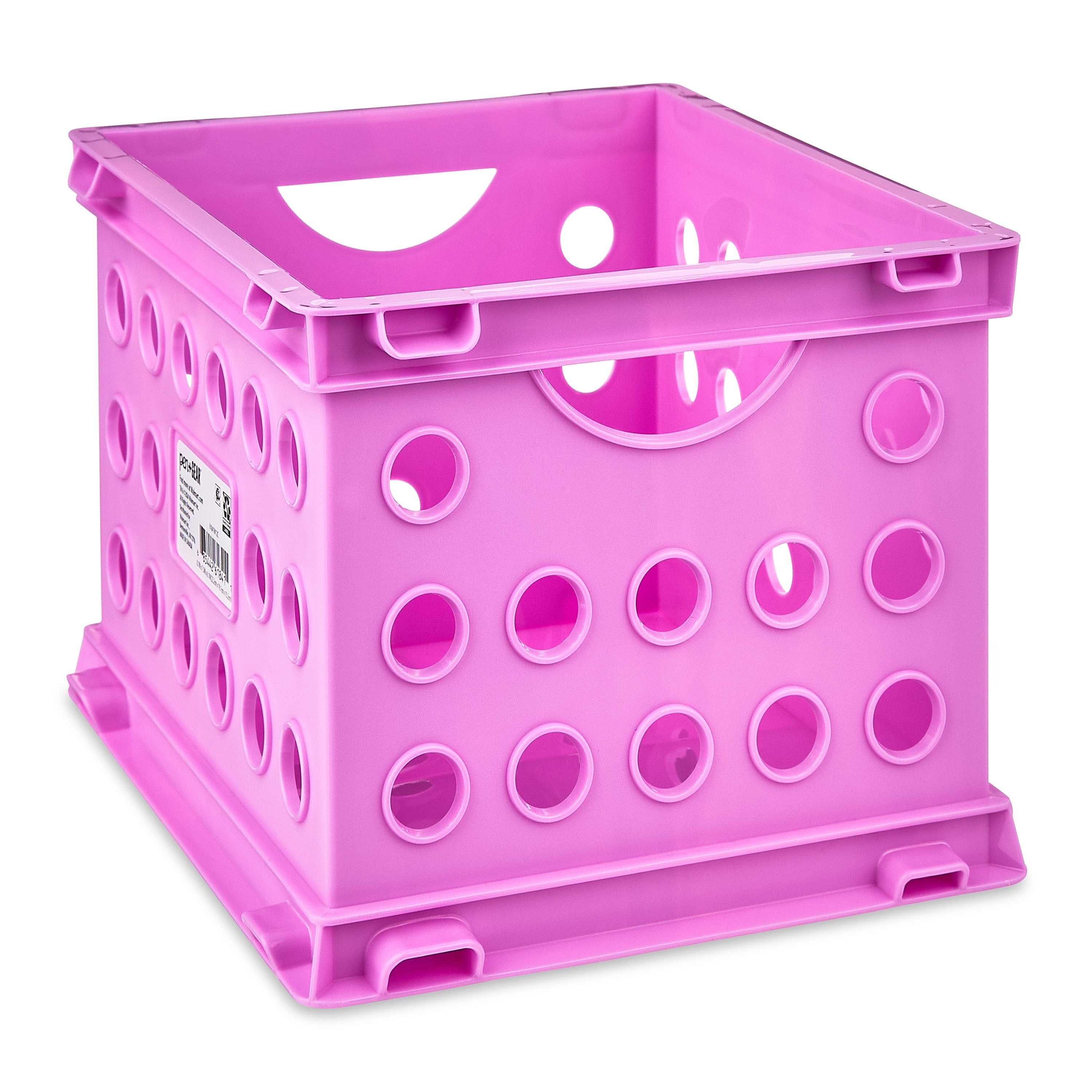 Pen+Gear Plastic Mini Crate, Modular Desktop Storage Box, Violet Glow, 1-Pack