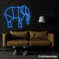 thumbnail image 2 of Craftnamesign Elephant Geometric LED Light Neon Sign for Bedroom Kid Room Bar Wall Art, 2 of 5