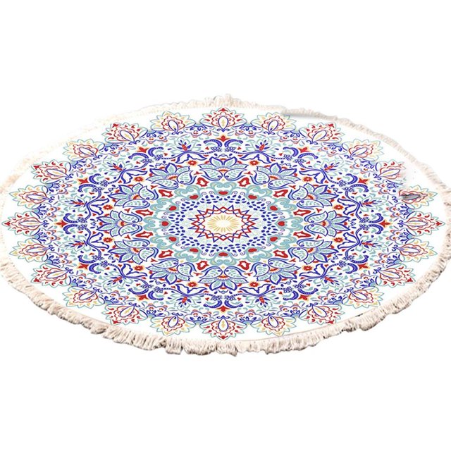 kurtrusly Polyester Anti-skid Carpet With Tassel Soft Texture No Loose Thread Carpet Retro Carpet Boho No.8