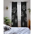 thumbnail image 3 of Black Dandelion Sheer Curtains 84 Inch Length 2 Panels Set for Living Room/Bedroom, Spring Modern Minimalist Country Flower Kitchen Curtains Grommet Semi-Sheer Curtains Window Treatments 52"x84"x2, 3 of 7