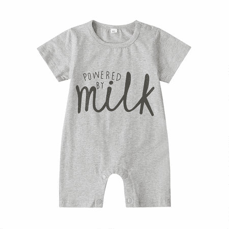 

Wish Summer Unisex Baby Boy Girl Short Sleeve Romper One Piece Jumpsuit Clothes Sets --- Gray（Size 90） S941