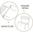 thumbnail image 5 of RENACLIPY 2-Pack White Iron Miniature Park Bench Dollhouse Furniture Accessories for Outdoor Garden Model, 5 of 5