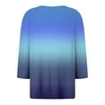 thumbnail image 5 of zaveiop Blouses for Women Dressy Casual 3/4 Length Sleeve Womens Tops 2025 Henley Neck Shirts Three Quarter Sleeve Tshirts (Z1-Light Blue, M), 5 of 5