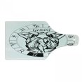 thumbnail image 1 of Zodiac Gemini Cutting Board, Monochrome Zodiac Wheel and Male Twins in Greek Style Clothes, Decorative Tempered Glass Cutting and Serving Board, Wine Bottle Shape, Black and White, by Ambesonne, 1 of 1