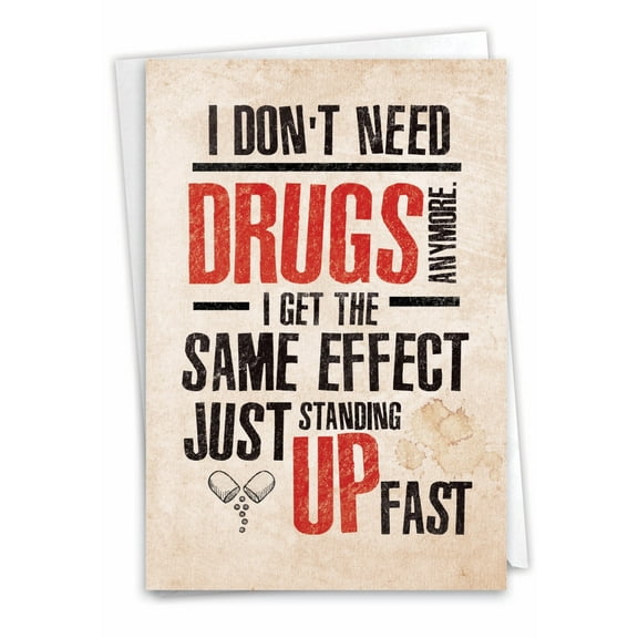 1 Funny Birthday Card with Envelope - Standing Up Fast C6895BDG