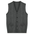 thumbnail image 2 of YHAJDS Men's Winter Casual Sweaters,Sleeveless Sweater Men Cardigan Sweaters for Men Solid Color Button Down Knitted Elastic Warm Winter Casual Knitwear Sleeveless Top, 2 of 5