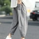 thumbnail image 5 of Pantalones largos de verano para hombre, leggings casuales de algodón y lino para exteriores, pantalones para hombre, 5 of 5
