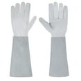 thumbnail image 2 of Guantes de jardinería de tubo largo de piel de vaca para hervir para el cultivo de verduras, flores, arreglos florales, poda de ganado, guantes de jardinería protectores transfronterizos de dos capas, 2 of 4