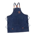 thumbnail image 2 of Abbracc Canvas Apron Kitchen Apron Adjustable Heavy Duty for Men with Large Pockets Work Blue, 2 of 9