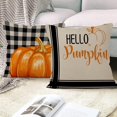 thumbnail image 4 of LAICAIW Farmhouse Pillow Covers 18x18 Inch, Hello Pumpkin Maple Leaves Decorative Autumn Pillow Covers Square Cotton Linen Couch Pillow Cases for Home Decor, Set of 4 (No Insert Included), 4 of 7