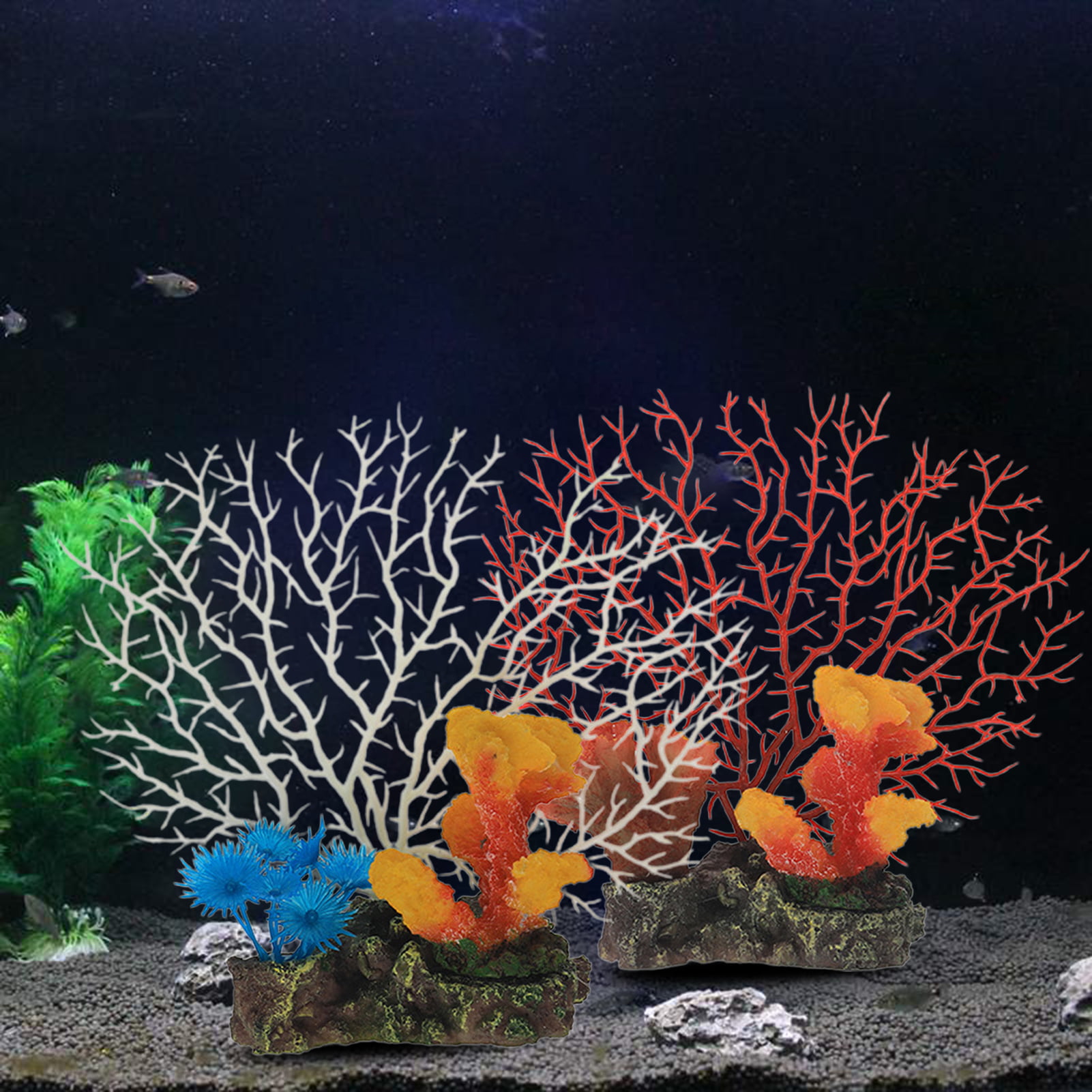 Aquarium Decorations Air Bubbler Fish Tank Ornament Mermaid Coral Fishtank Decor 