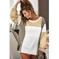 thumbnail image 4 of FOLUNSI Stylish Khaki Color Block Top - Fashionable Patchwork for Women!, 4 of 8