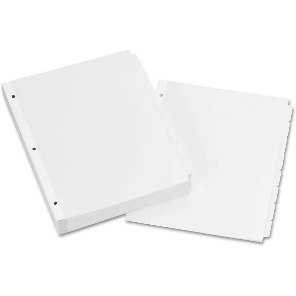 Avery 8Tab Binder Dividers, WriteOn Plain Tabs (11507), White
