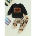 thumbnail image 3 of 2Pcs Baby Boy Western Clothes 6 12 18 24M 3T Long Sleeve Sweatshirt + Cow Cactus Print Pants Set Toddler Outfit, 3 of 10