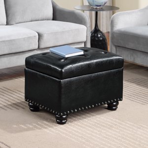 Convenience Concepts 5th Avenue Storage Ottoman, Faux Leather