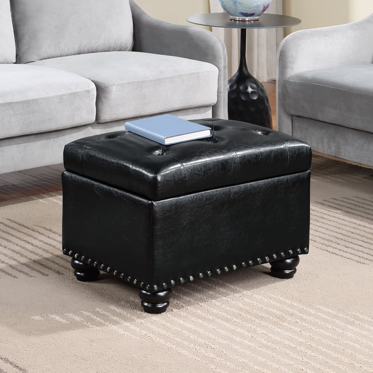 Convenience Concepts 5th Avenue Storage Ottoman, Faux Leather photo 1