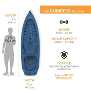 Lifetime Daylite 8 ft Sit-On-Top Kayak with Paddle, Storm Blue (91161)