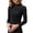 Black, variant on Fashion Slim Fit Mesh Shiny Thread Layering Turtleneck Top For Women Casual Wear Oversized T-shirts Short Sleeve Crewneck Casual Tops