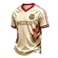 thumbnail image 3 of Zimjoy Mexico Soccer Jersey T-Shirt for Men 2026 World Soccer Game National Team 2D Graphic V Neck Short Sleeve Tee Beige M, 3 of 6