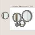 thumbnail image 5 of 42" Wood Gear Shape Wall Mirrors Decorative,Round Bathroom Mirror with Jagged Edges,Metal Structure Makeup Mirror for Bathroom,Living Room,Entryway,White Washed, 5 of 9