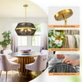 thumbnail image 5 of Sdorens 18.89" Ratten Chandelier 5 Lights Large Black Chandelier Woven Pendant Light Boho Hanging Lamp for Living Dining Room Kitchen Island Entryway Foyer, E26, Adjustable Height, 5 of 7