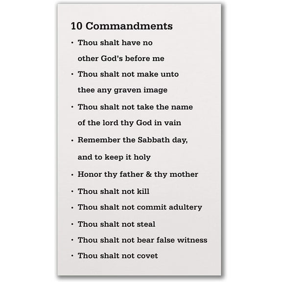 10 Commandments Rustic Wood Sign 12x18