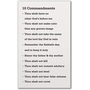 10 Commandments Rustic Wood Sign 12x18
