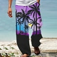 thumbnail image 2 of Men Pants Summer Beach Hippie Harem Pants Baggy Boho Yoga Hawaiian Casual Workout Jogging Running Drop Crotch Trouser Outdoor Apparel, 2 of 5