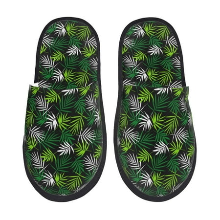 

House Slippers for Women Men - Tropical Leaves1 Warm Non-slip Mens Womens Slippers Cozy Slip-on House Shoes Bedroom Outdoor Indoor Slippers for Men