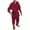 Red, variant on JIKNTTR Men 2 Piece Linen Outfit Mens Spring Autumn Long Sleeve Shirt Casual Beach Stand Shirt Solid Color Two Piece Set Comfort Loungewear Sets