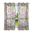 thumbnail image 6 of Yayeee Window Curtains Set of 2 for Living Room Light Filtering 63"x42", Retro Pink Purple Green Floral Pattern, 6 of 7