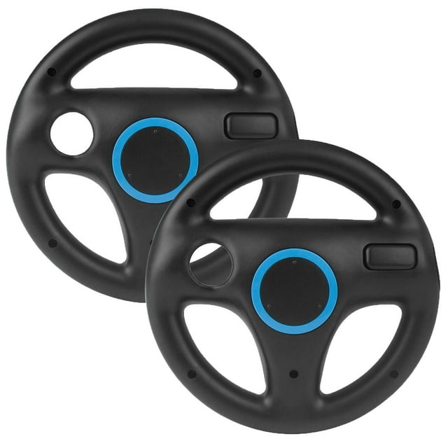 MUEISUERT 2 Pcs Mario Kart Wii Volant Wii, Wii Racing Volant de roue pour Nintendo Wii Jeux et Wii U Racing Jeux (Noir)