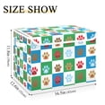 thumbnail image 5 of Yayeee Collapsible Cube Storage Bin with Lid Fabric Closet Decorative Basket with Handles, Christmas Dog Paws Pattern, 5 of 7