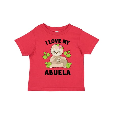 

Inktastic Cute Sloth I Love My Abuela with Green Leaves Gift Toddler Boy or Toddler Girl T-Shirt